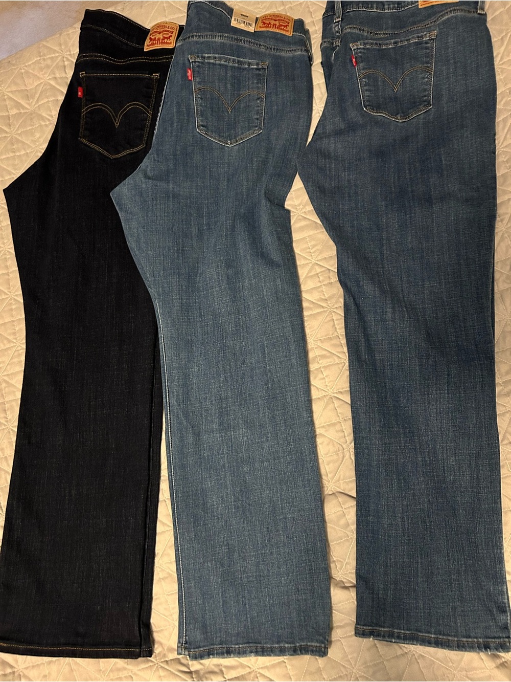 Levi's Women's Straight Leg Jeans Trio - Black & Two Blue Washes